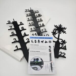 Snow Gauge Black Metal 24" NEW Decorative